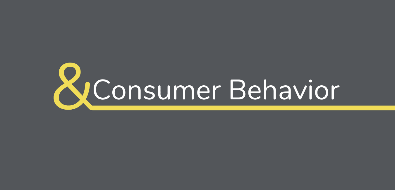 Gray background, yellow text saying "Consumer Behavior"