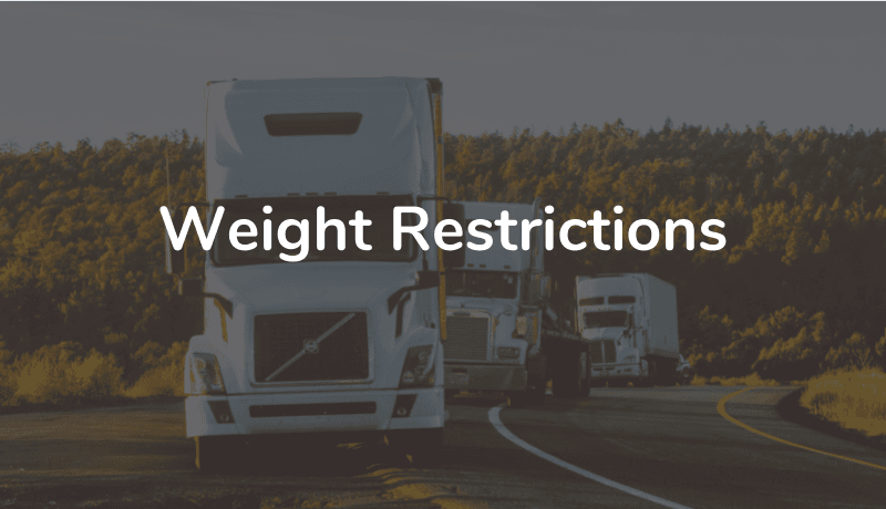 Website thumbnail photo with text that says Weight Restrictions Map