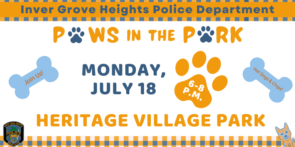PD Paws in the Park Event News Flash 1024x512px