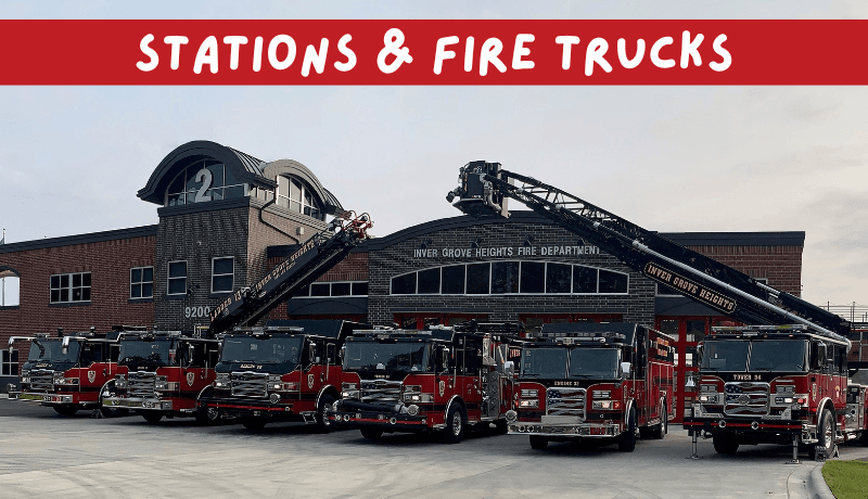 Website banner photo of IGH Fire Department Station and Fire Trucks
