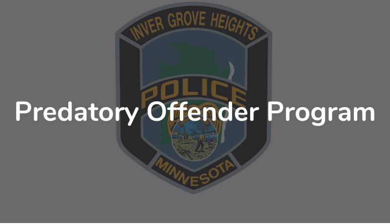 Image that reads "Predatory Offender Program" for website thumbnail