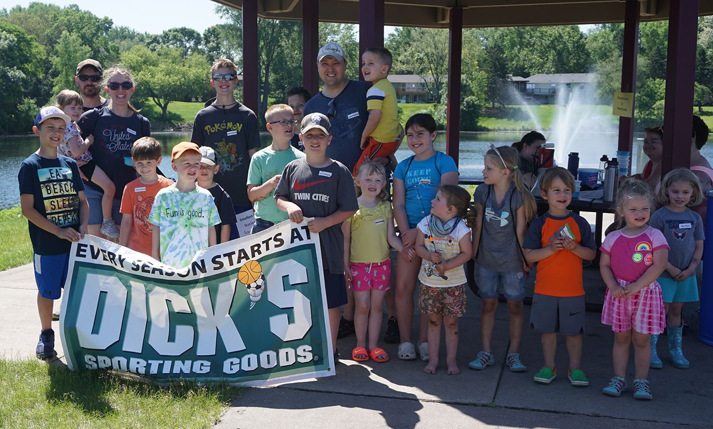Image of Kids with Dick's Sporting Goods Sponsor Sign