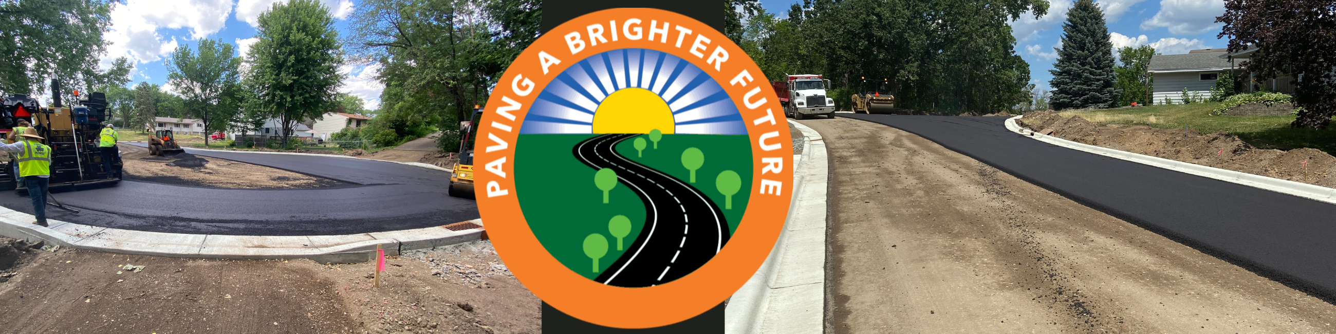 Pavement Management landing page banner that says "Paving a brighter future"