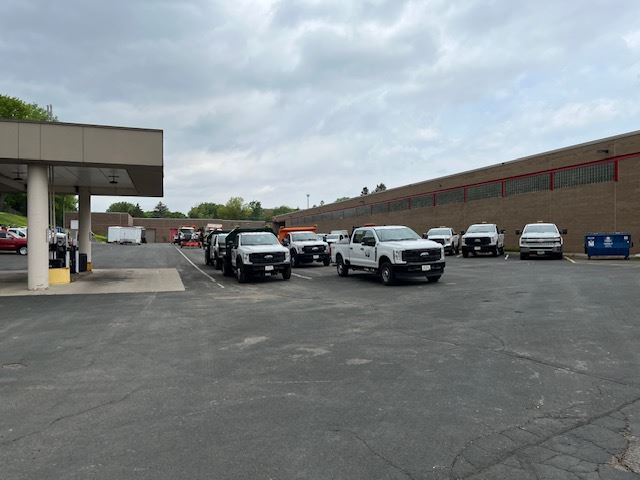 White Trucks Parked Outside