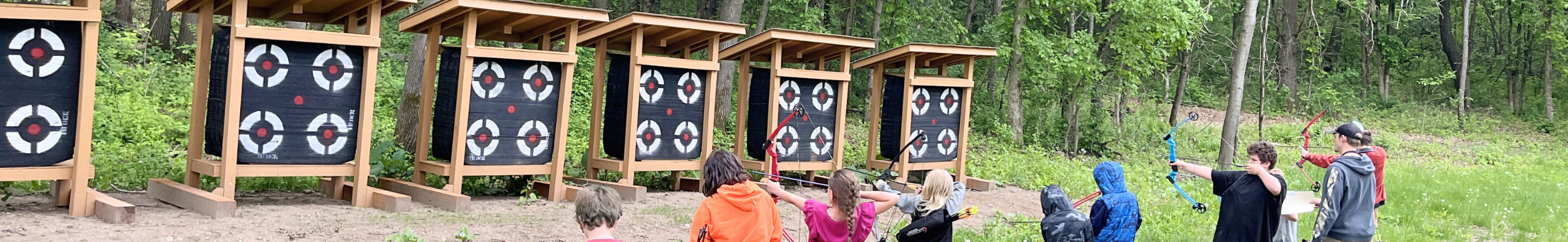 Students in a youth archery class at the new South Valley Park archery range
