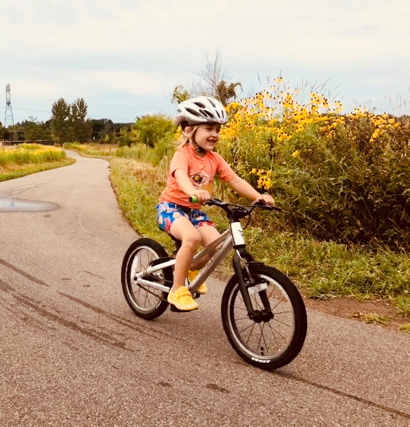 Girl riding a bicycle