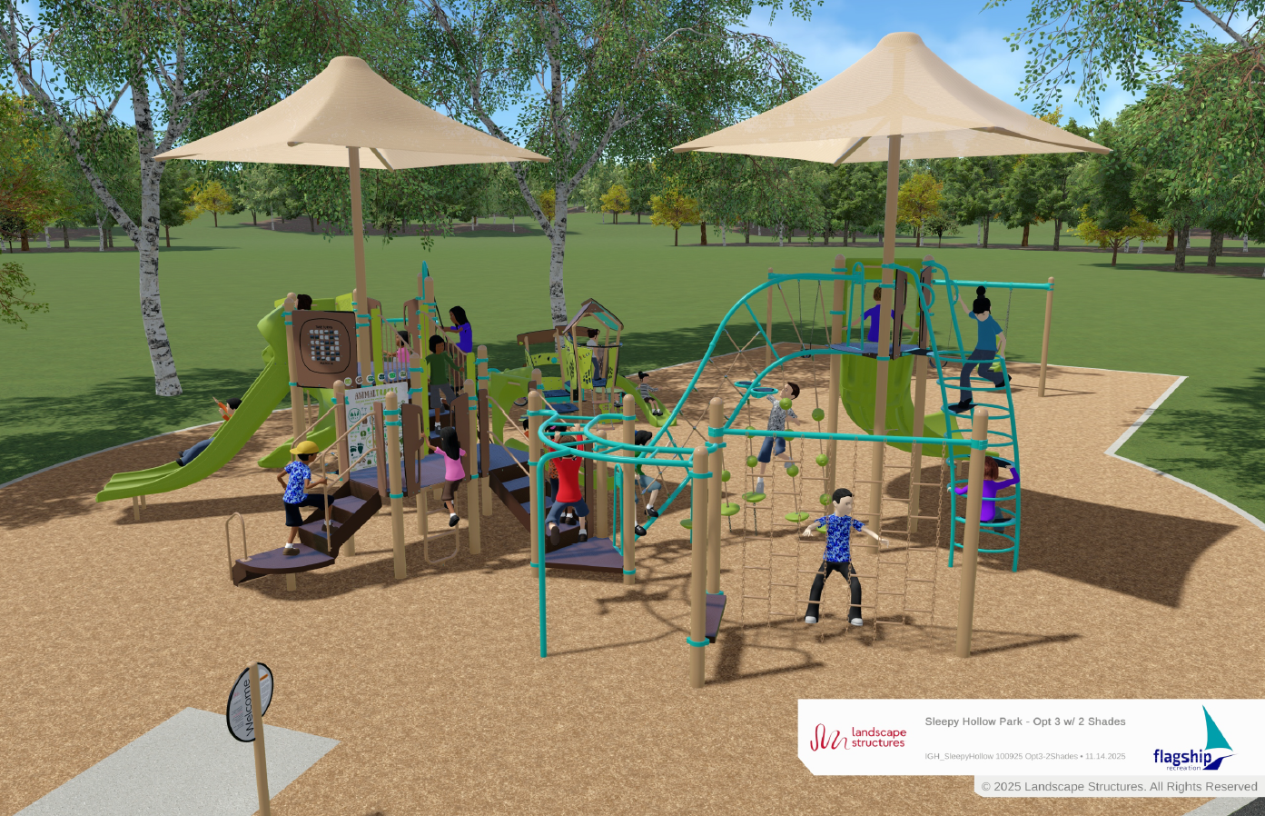 Architecht rendering of the new playground design for Sleepy Hollow Park