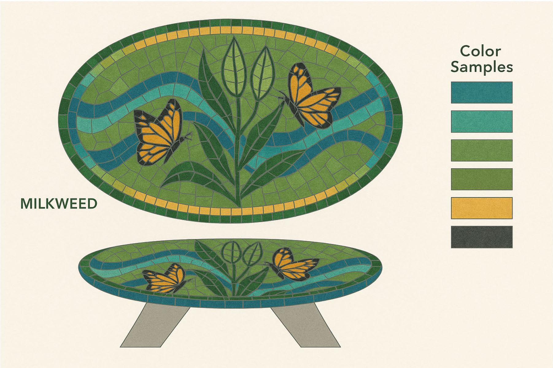 Mosaic unity trail bench